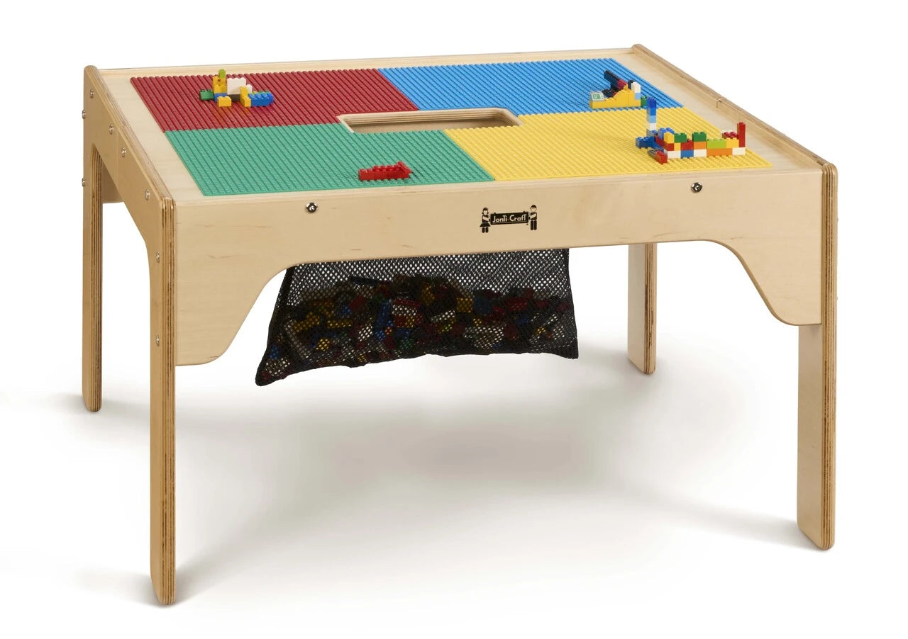 Kids LEGO® Compatible Wood Square Storage Table