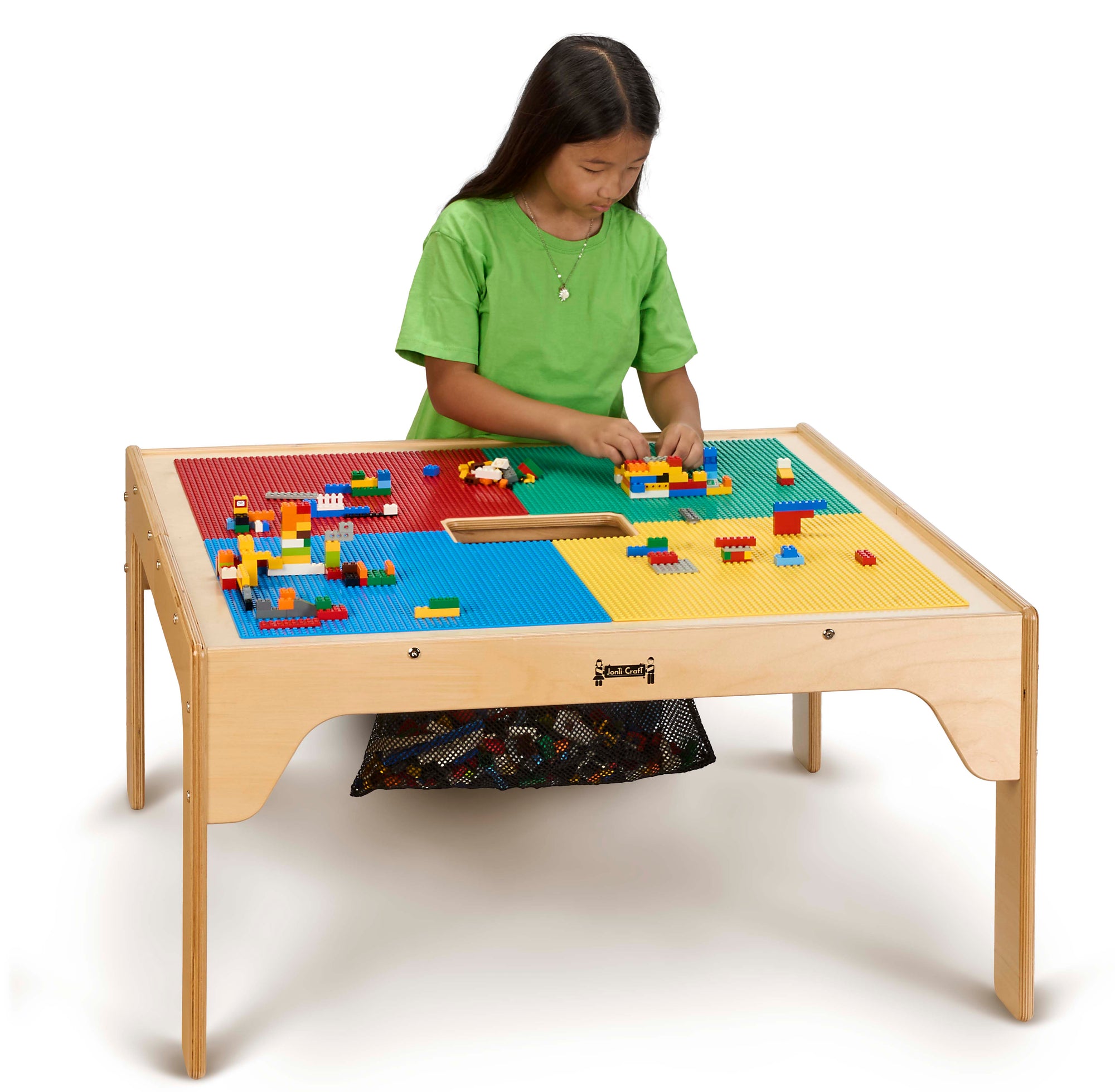 Kids LEGO® Compatible Wood Short Storage Table