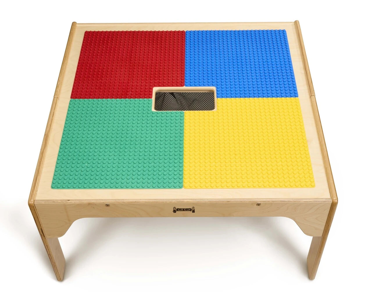 Kids DUPLO® Compatible Wood Short Storage Table