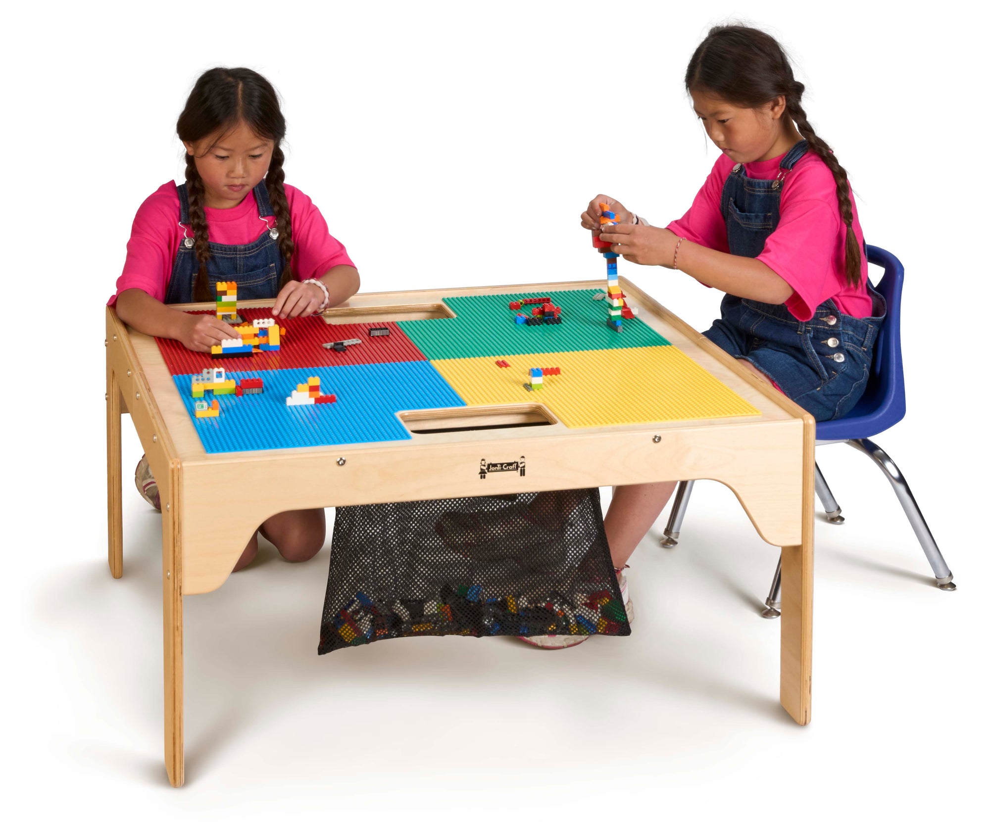 Kids LEGO® Compatible Wood Short Dual Storage Table