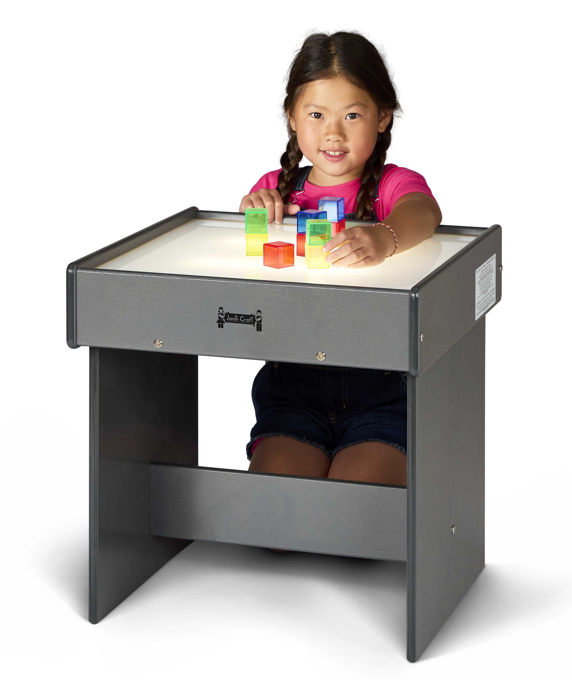 Gray Wood Kids Classroom Light Box Table