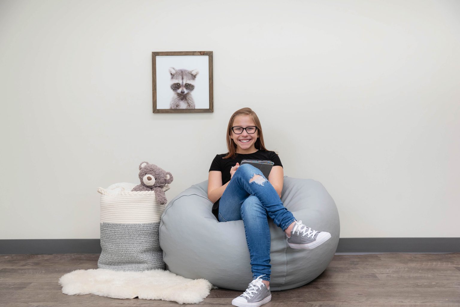 #59471 35" Round Bean Bag - Gray