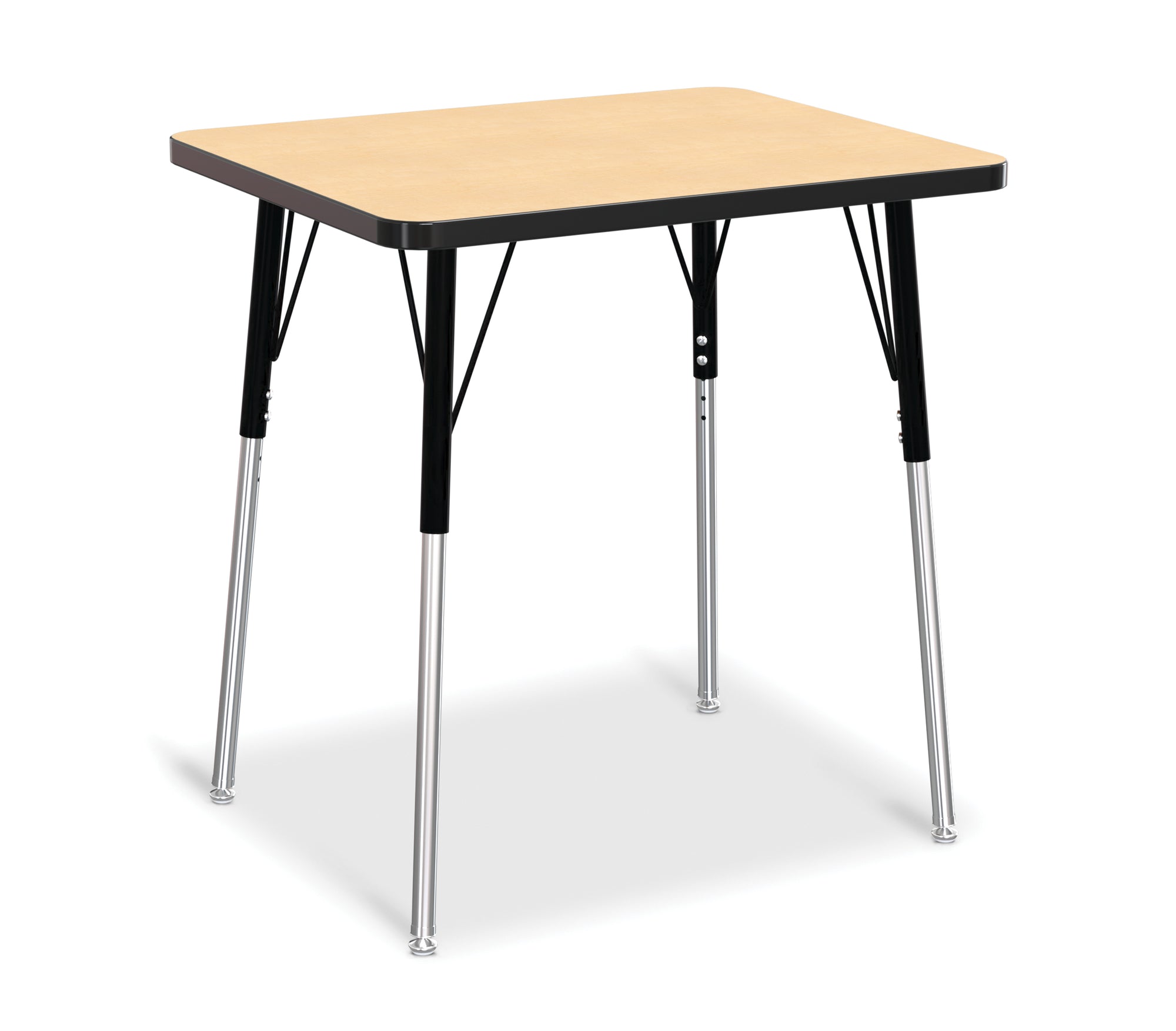 #58929 Berries® Rectangle Student Desk -  24" X 30", A-height - Maple/Black/Black