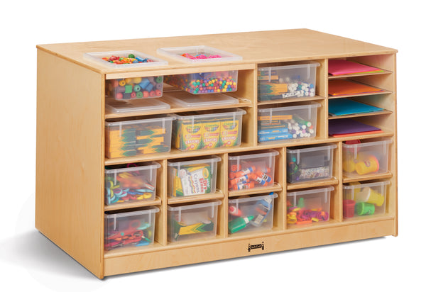 #1724 Jonti-Craft® Mobile Storage Island - Twin With Clear Trays