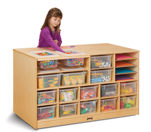 #1724 Jonti-Craft® Mobile Storage Island - Twin With Clear Trays