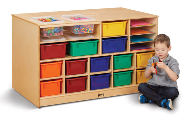 #1725 Jonti-Craft® Mobile Storage Island - Twin With Colored Trays