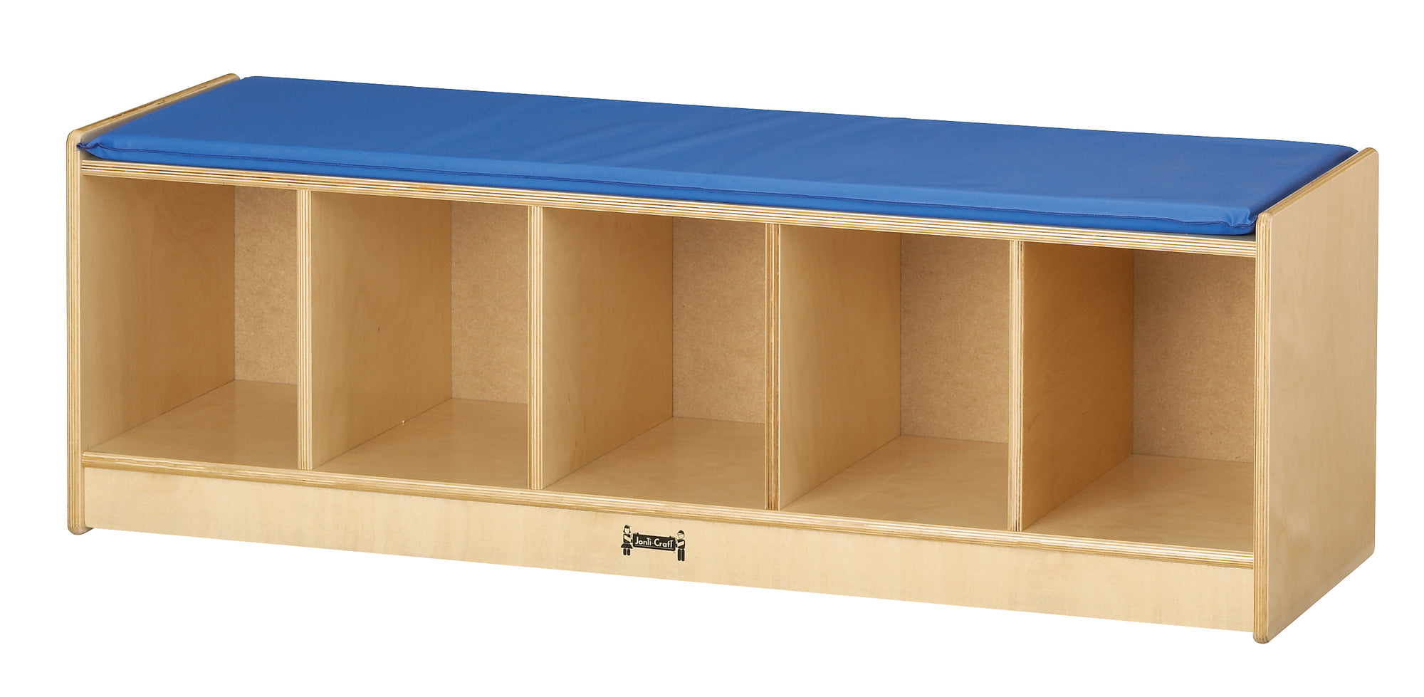 #1974 Jonti-Craft® Bench Locker  - 5 Sections - Blue Cushion