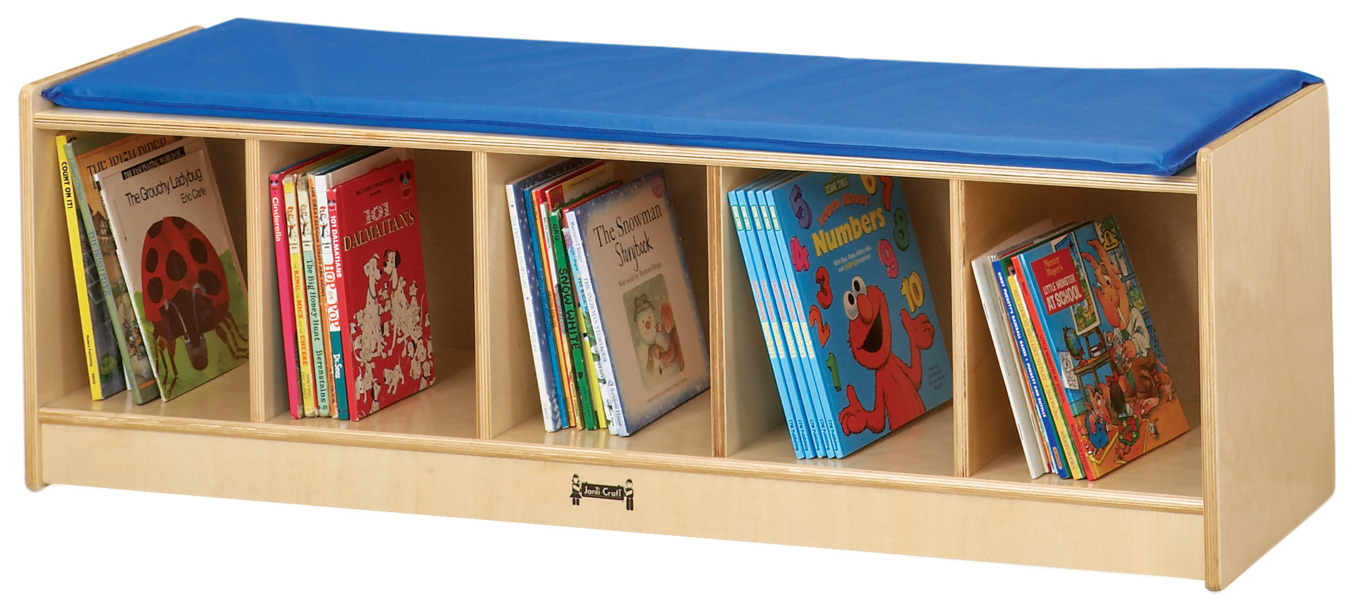 #1974 Jonti-Craft® Bench Locker  - 5 Sections - Blue Cushion