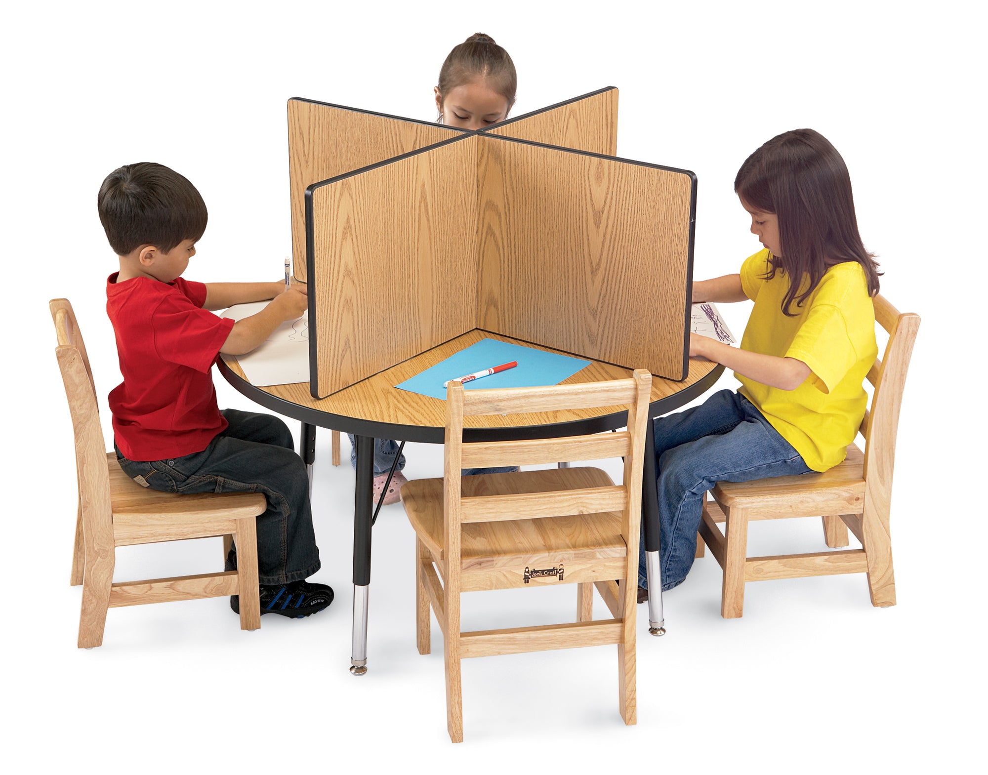 #1984 Berries® Study Carrel - 4 cubículos - Pequeño - Roble/Negro