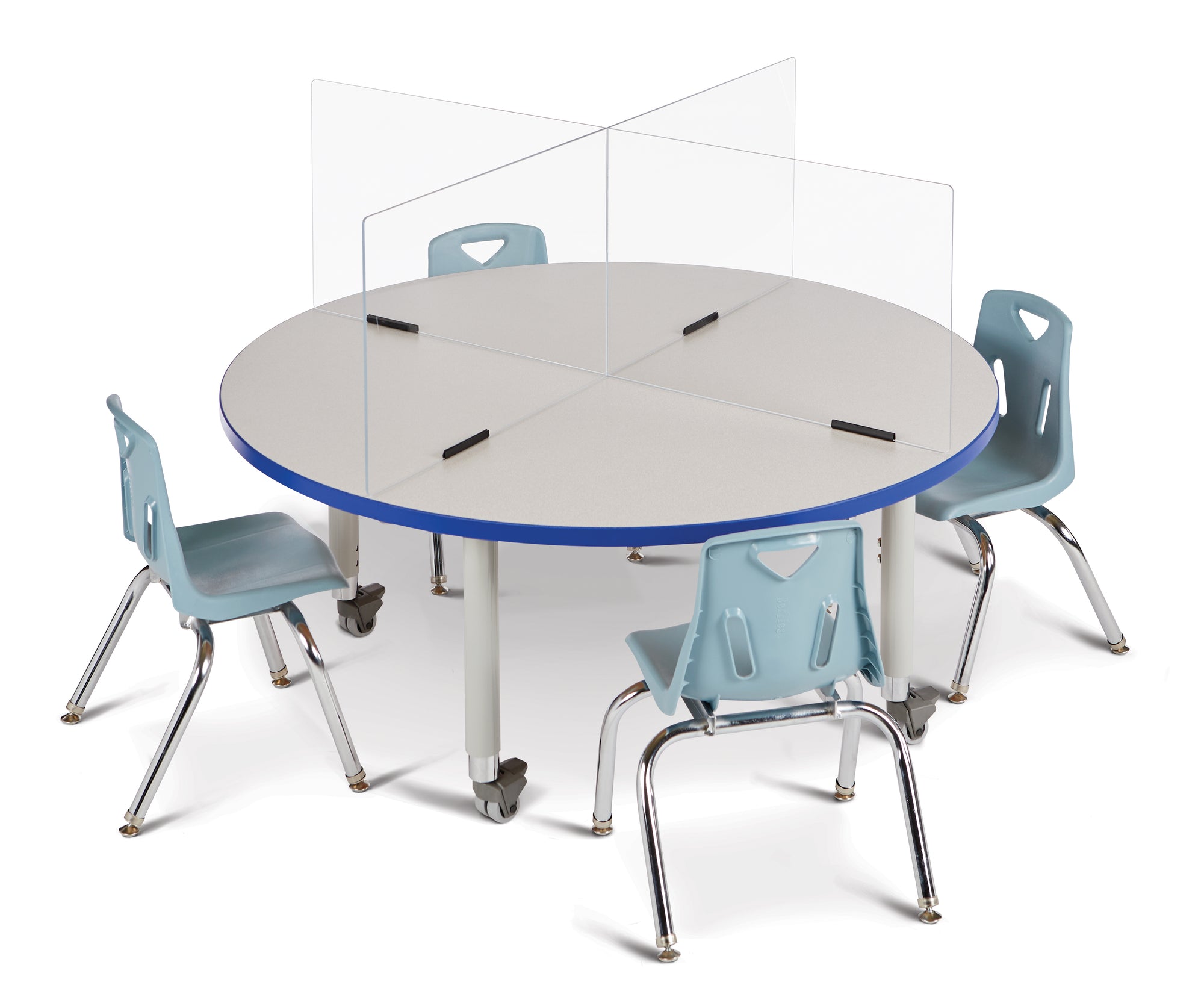 #59043 Jonti-Craft® - Divisores de mesa transparentes - 4 estaciones - 47.5" x 47.5" x 24"