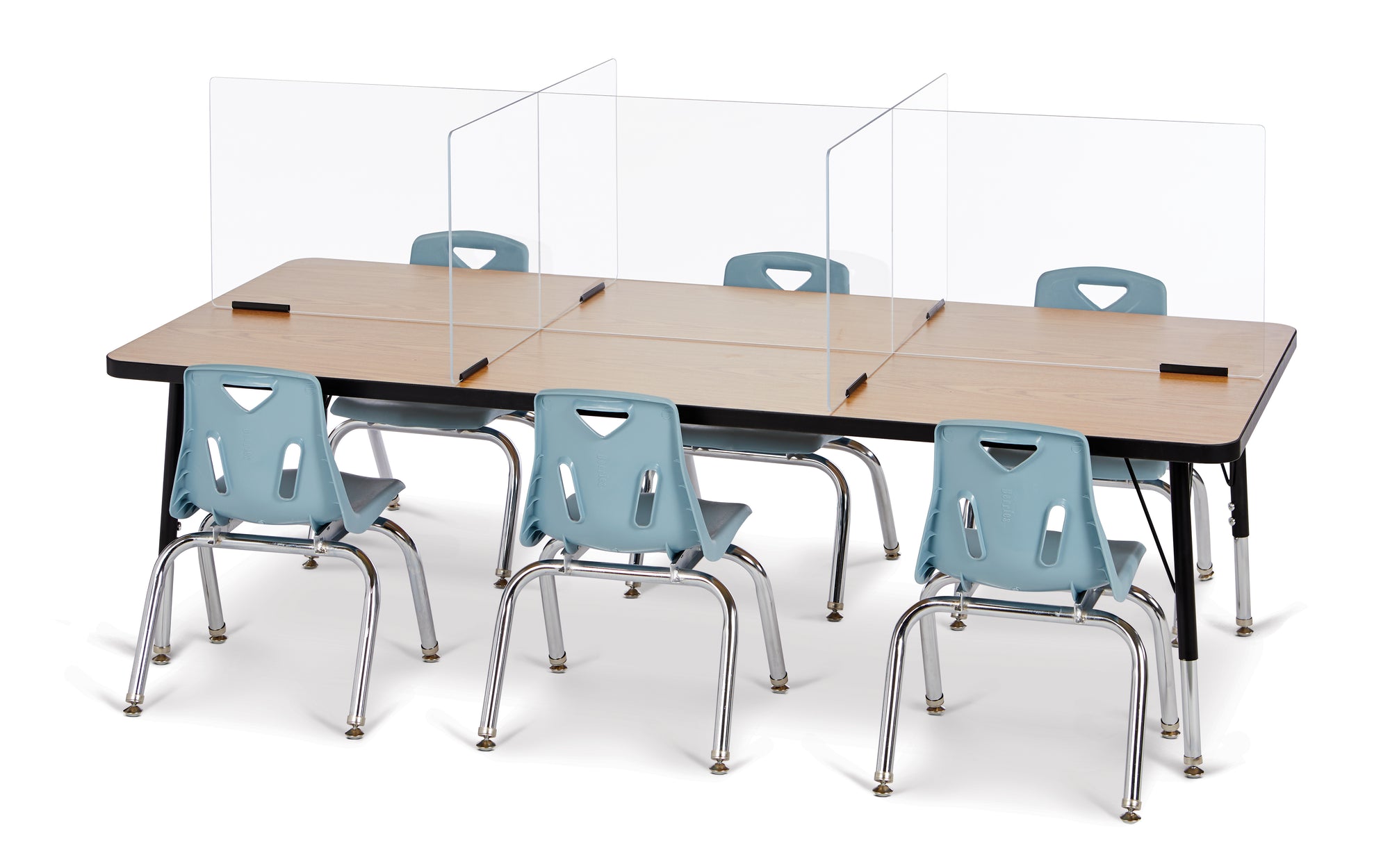 #51400 Jonti-Craft® - Divisores de mesa transparentes - 6 estaciones - 70,5" x 29,5" x 16"