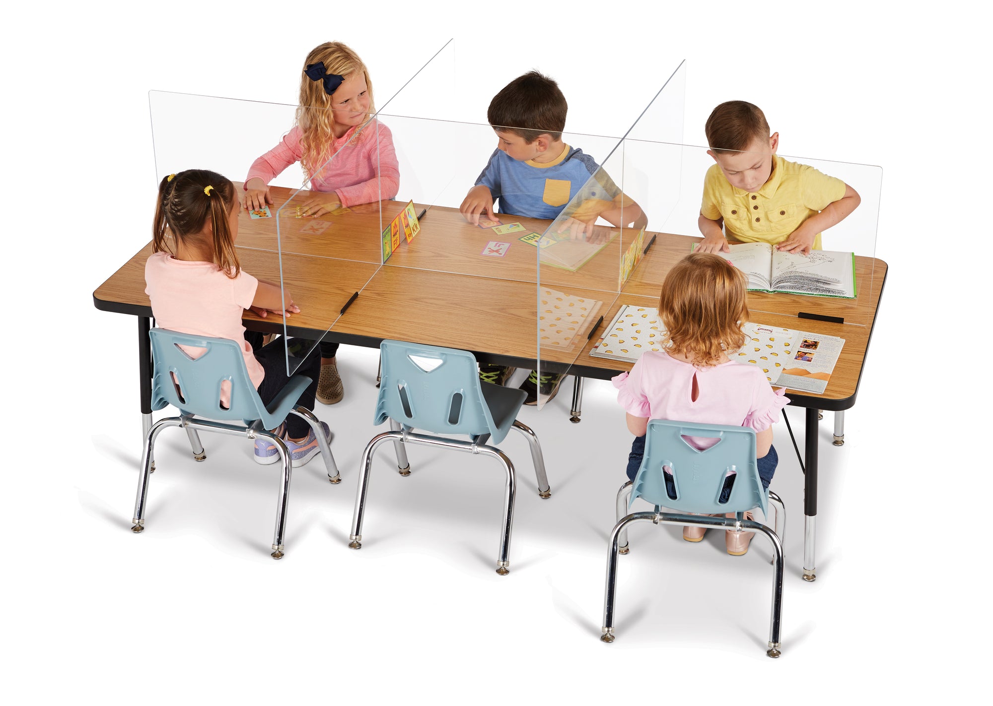 #51401 Jonti-Craft® - Divisores de mesa transparentes - 6 estaciones - 70,5" x 47,5" x 16"