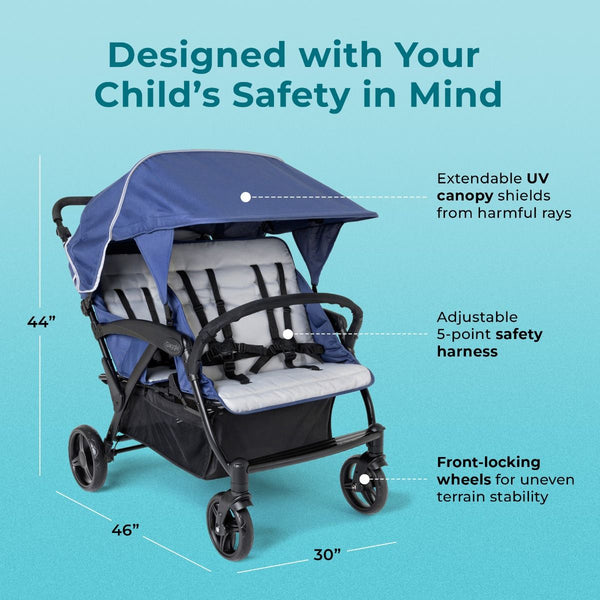 #59330 Odyessy Quad Stroller, Blue/Gray