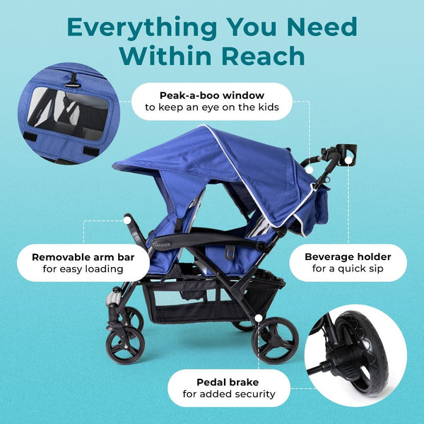#59330 Odyessy Quad Stroller, Blue/Gray
