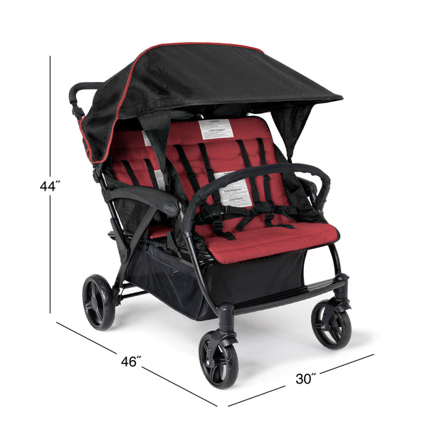 #59331 Odyessy Quad Stroller, Red/Gray