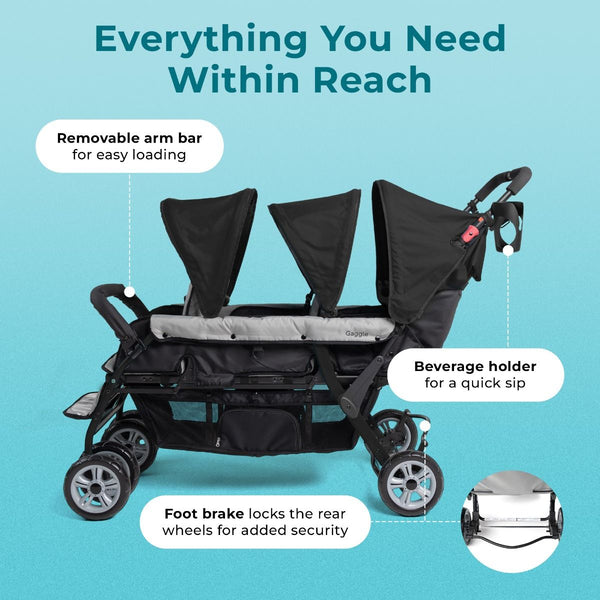 #59328 Compass Trio Stroller, Gray/Black