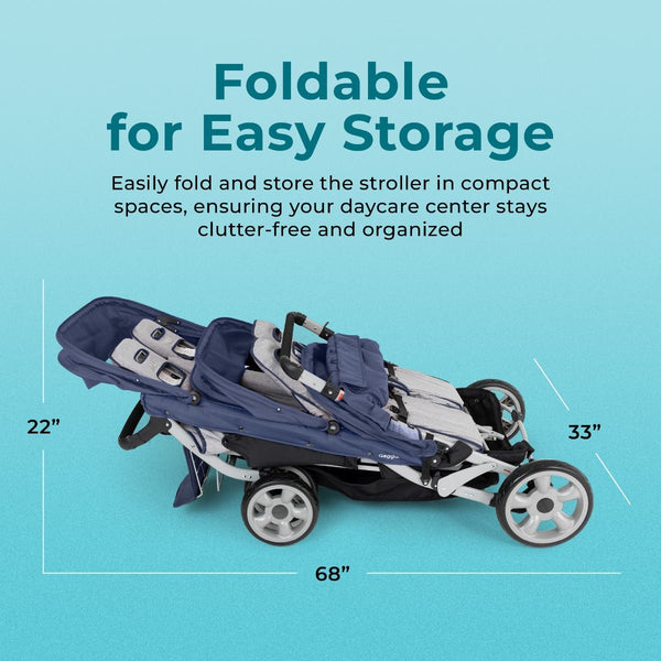 #58961 Gaggle® Jamboree 6-Passenger Stroller, Navy/Gray