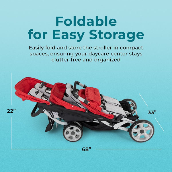 #59920 Gaggle® Jamboree 6-Passenger Stroller, Red/Black