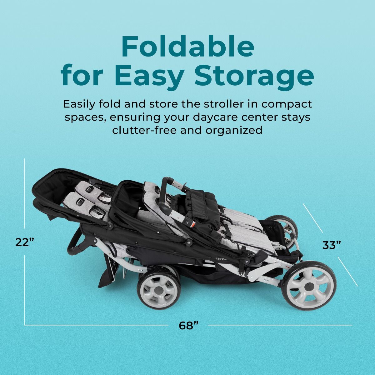 #59921 Cochecito Gaggle® Jamboree para 6 pasajeros, negro