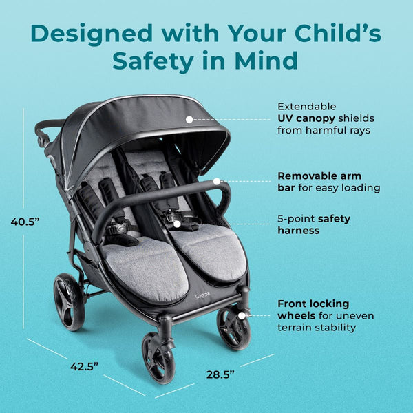 #59327 Roadster Duo Stroller - Black/Gray