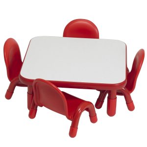#59403 BASELINE Toddler 30" Square Table & Chair Set - Candy Apple Red
