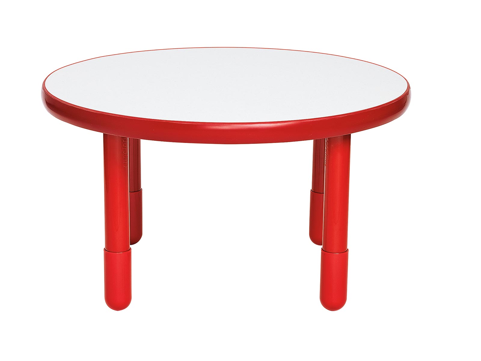 Mesa redonda BaseLine n.° 46071 de 36" de diámetro, color rojo manzana con patas de 20"