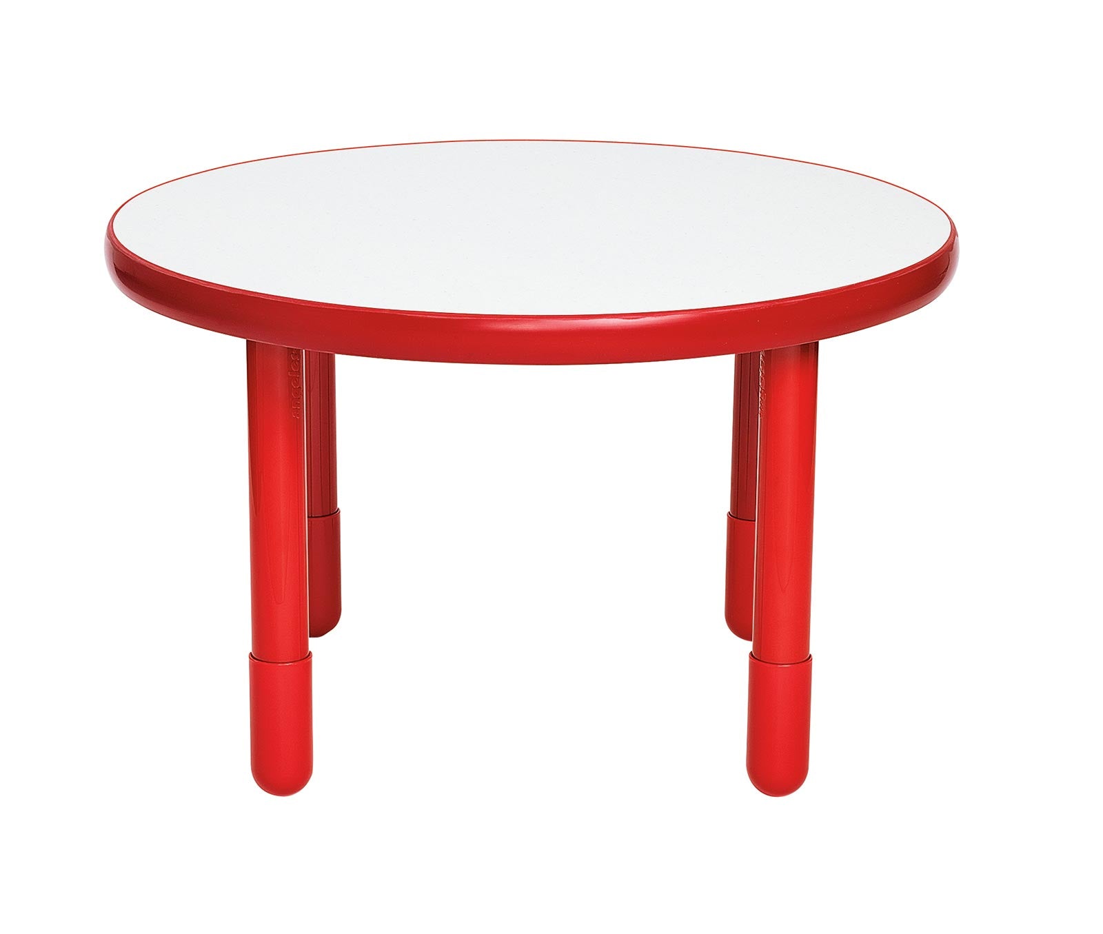 Mesa redonda BaseLine n.° 46072 de 36" de diámetro, color rojo manzana con patas de 22"