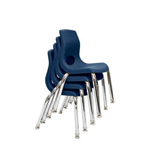 #60107 MyPosture Plus 8" Chair - Set of 4 - Navy with Chrome Legs
