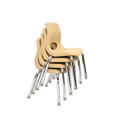 #60125 MyPosture Plus 10" Chair - Set of 4 - Tan with Chrome Legs