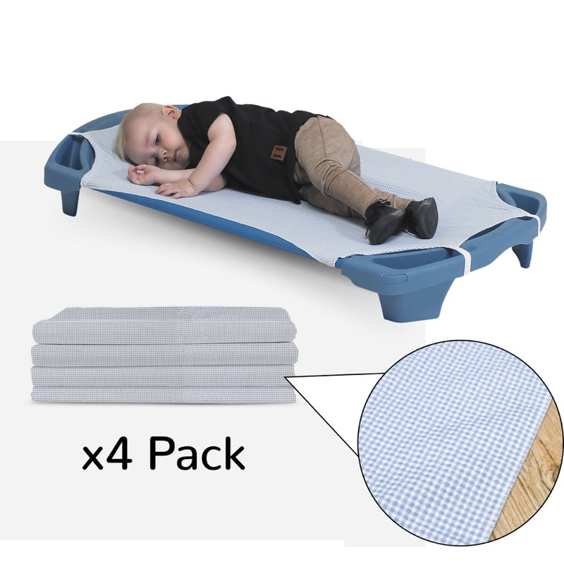 #60165 Angels Rest Gingham Cot Sheet - Toddler - Set of 4