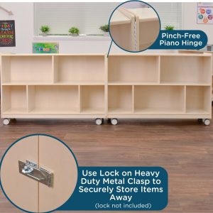 #60184 Mobile 30"H 2-Shelf Fold-N-Lock Storage - Assembled