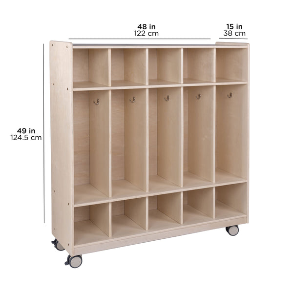 #60192 Mobile 5-Section Locker with Shoe Storage - Assembled - Factory ...