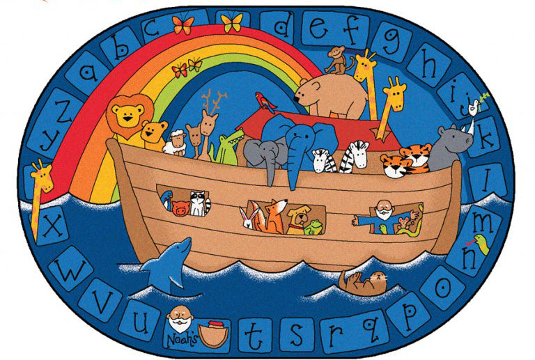 #12437 Alphabet Noah Carpet, 5'5" x 7'8" Oval