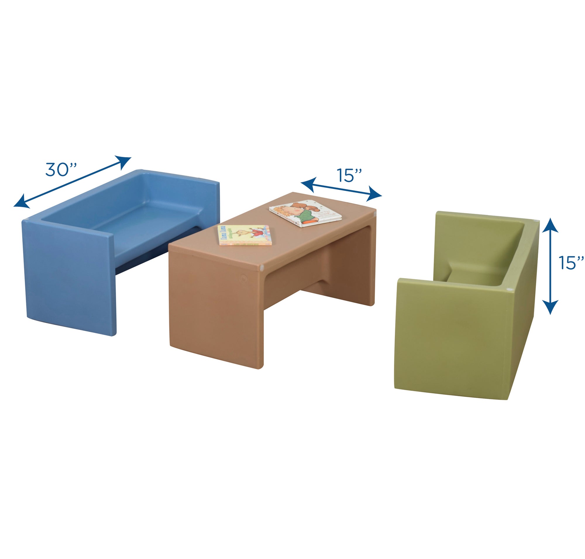 #10353 Set of 3 Adapta-Benches - Woodland Colors