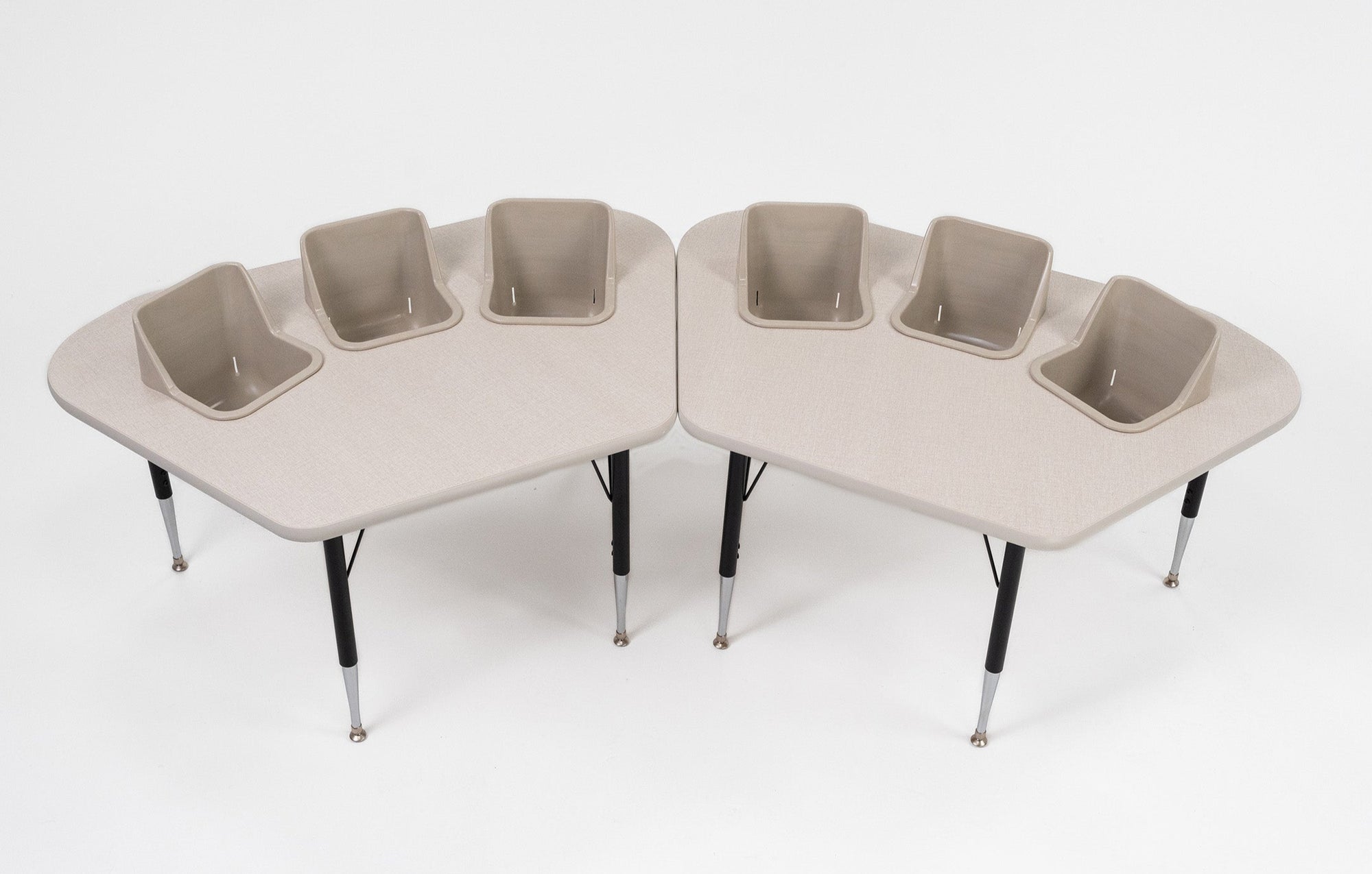 #60613 Pair of Toddler Tables 3 seat feeding tables.