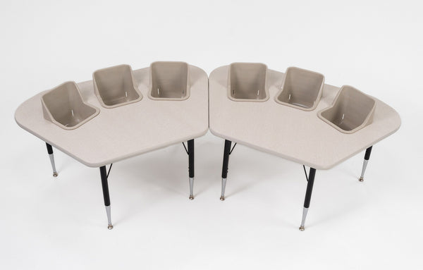 #60613 Pair of Toddler Tables 3 seat feeding tables.