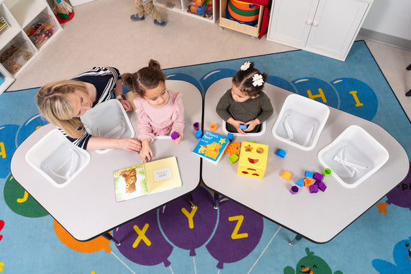 #60612 Toddler Tables 3-Seat Modular Feeding Table