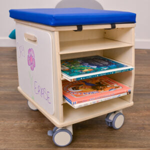 #60216 Mobile Teacher Stool with Storage - Blue Cushion - RTA