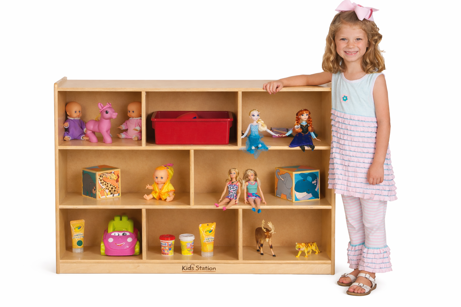 #30169 Kids' Station 36" 8 Sect Preschool Cabinet,, Fully Assembled