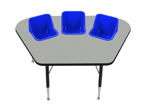 #60612 Toddler Tables 3-Seat Modular Feeding Table