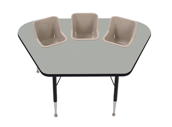 #60612 Toddler Tables 3-Seat Modular Feeding Table