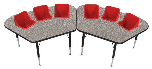 #60613 Pair of Toddler Tables 3 seat feeding tables.