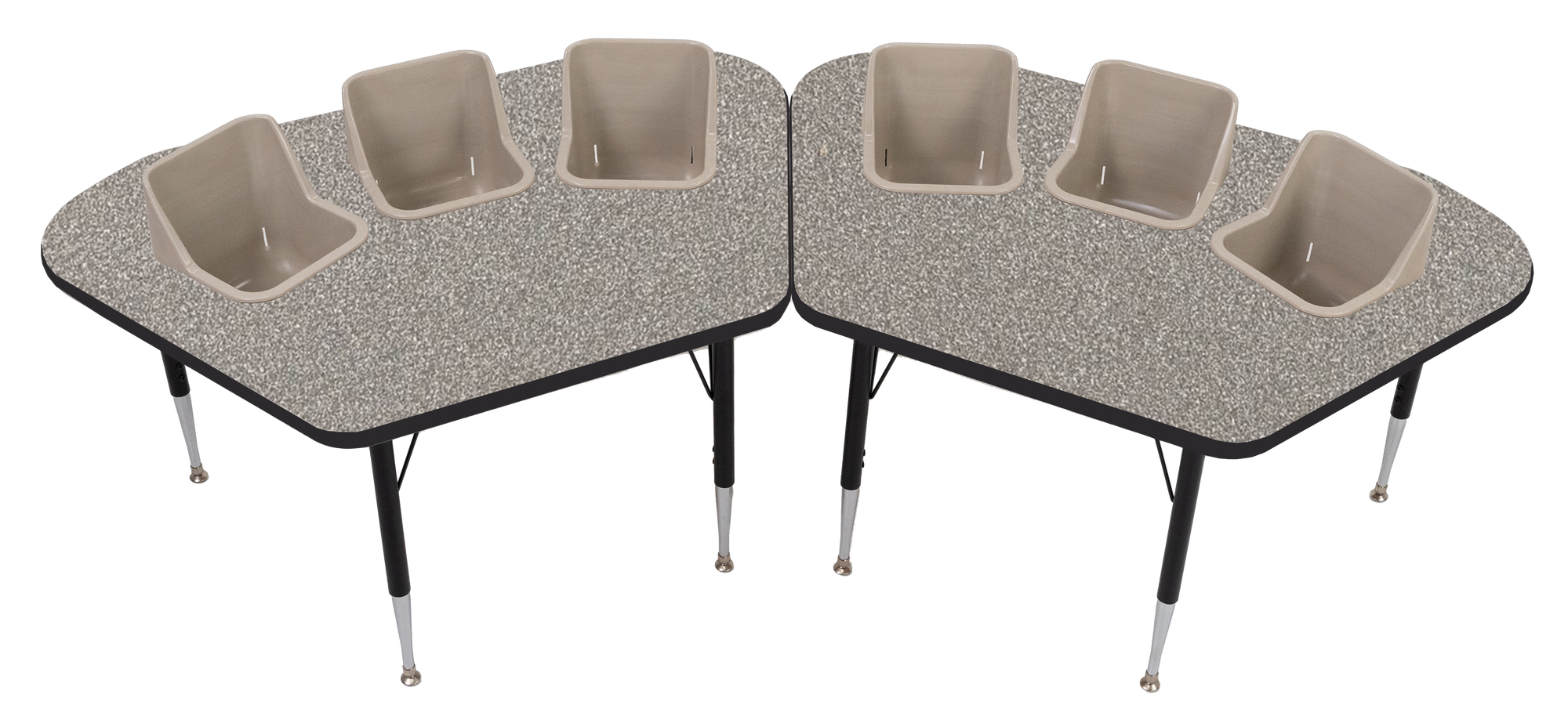 #60613 Pair of Toddler Tables 3 seat feeding tables.