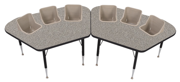 #60613 Pair of Toddler Tables 3 seat feeding tables.