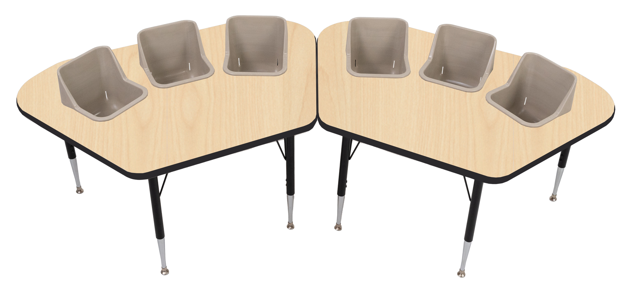 #60613 Pair of Toddler Tables 3 seat feeding tables.