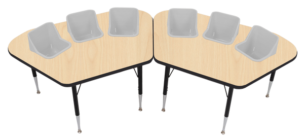 #60613 Pair of Toddler Tables 3 seat feeding tables.