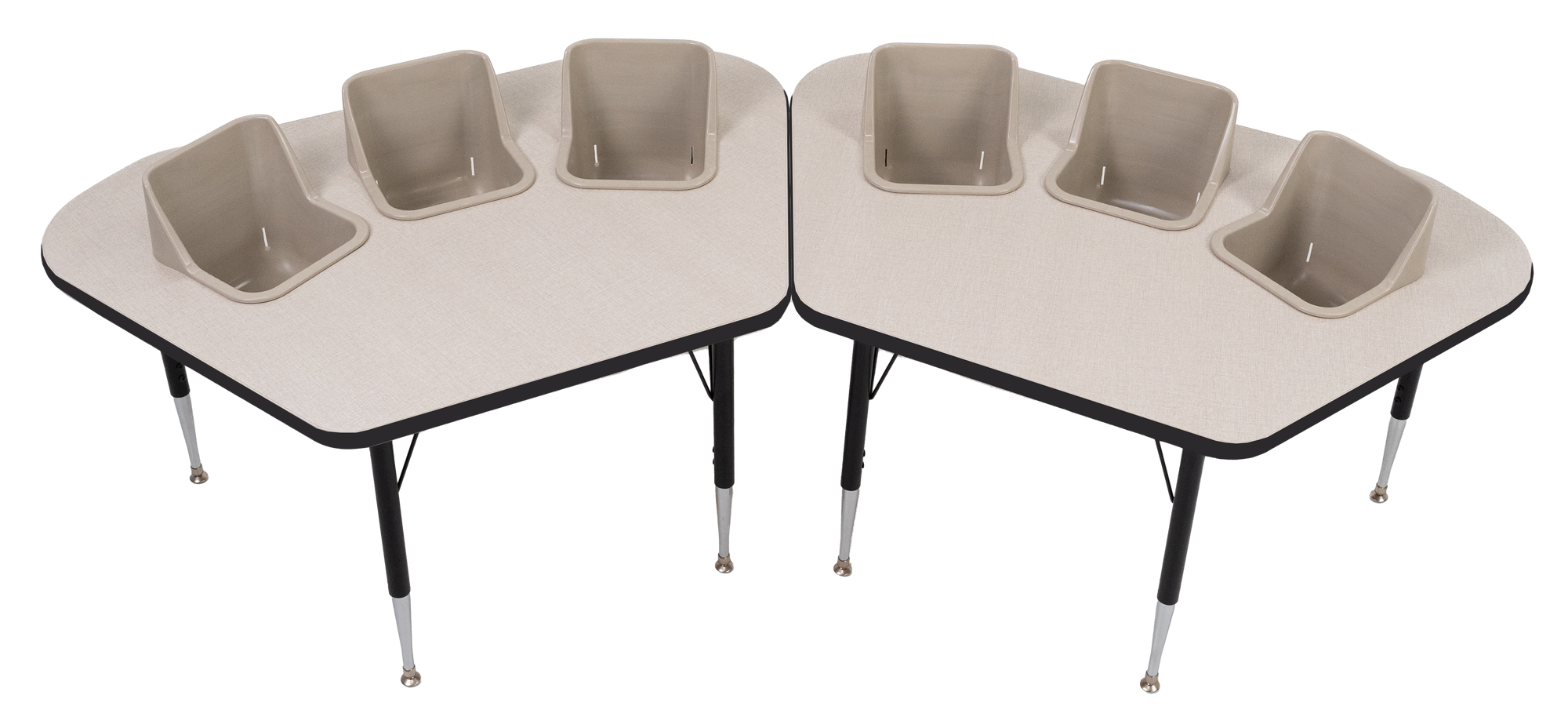 #60613 Pair of Toddler Tables 3 seat feeding tables.