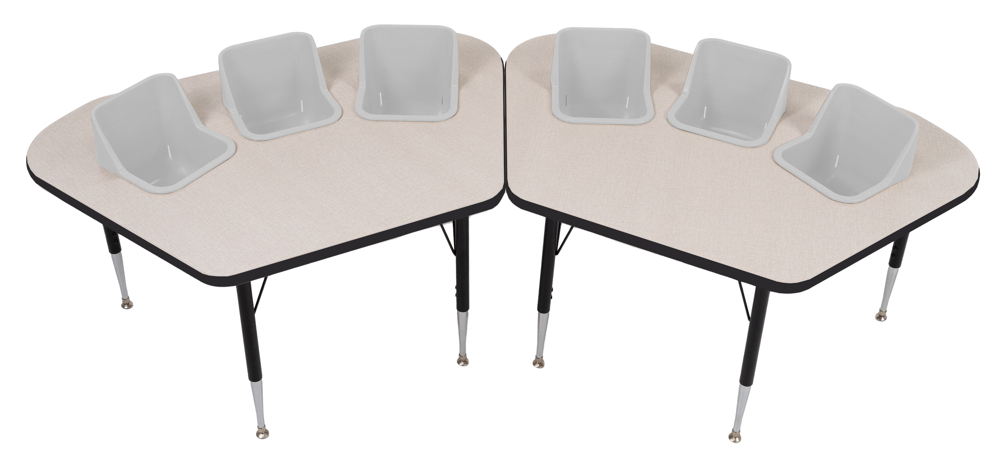 #60613 Pair of Toddler Tables 3 seat feeding tables.