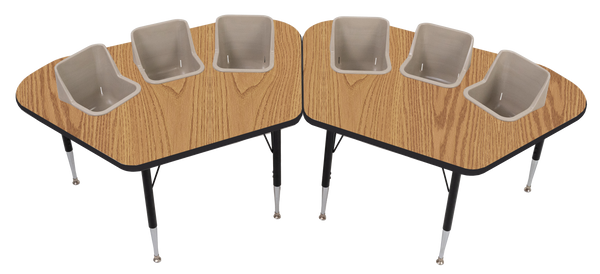 #60613 Pair of Toddler Tables 3 seat feeding tables.