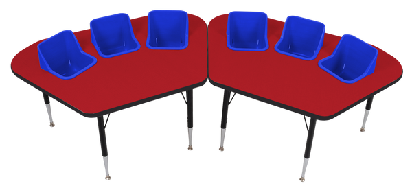 #60613 Pair of Toddler Tables 3 seat feeding tables.